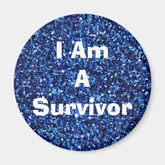 I Am a Survivor Affirm Blue MAgent Magneet (Voorkant)