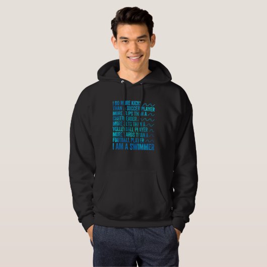 I am a swimmer funny swimming pool hoodie (Voorkant volledig)