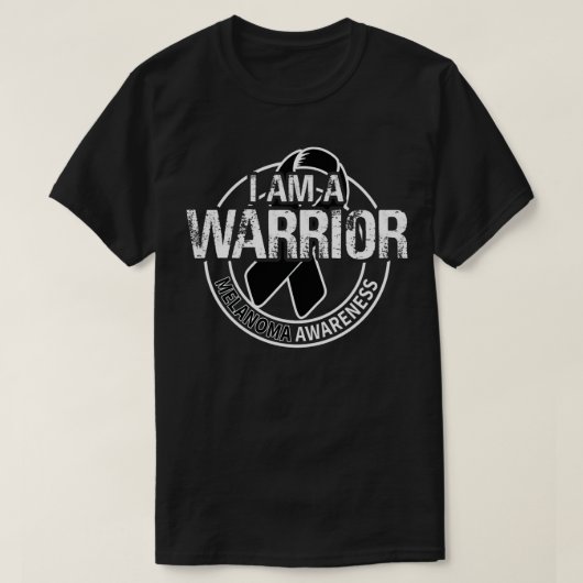 I Am A Warrior Melanoma Awareness Ribbon T-shirt (Design voorkant)