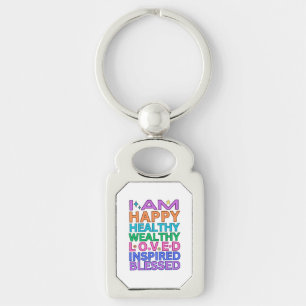 I Am Affirmaties Sleutelhanger – Kleurrijke Mantra