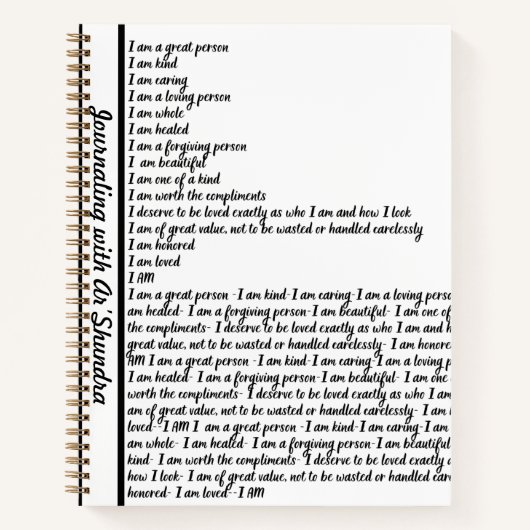 I AM AFFIRMATION Spiral Notebook Notitieboek (Voorkant)
