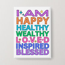 I Am Affirmations Badge - Kleurrijke positieve vib