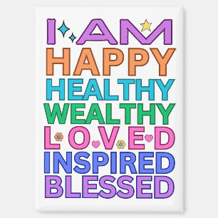 I Am Affirmations Magnet - Kleurrijke positieve vi