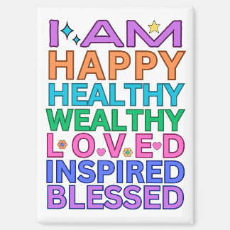 I Am Affirmations Magnet - Kleurrijke positieve vi