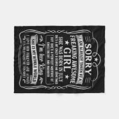 I Am Already Taken By Freaking Awesome Girl Born I Fleece Deken (Voorkant (Horizontaal))