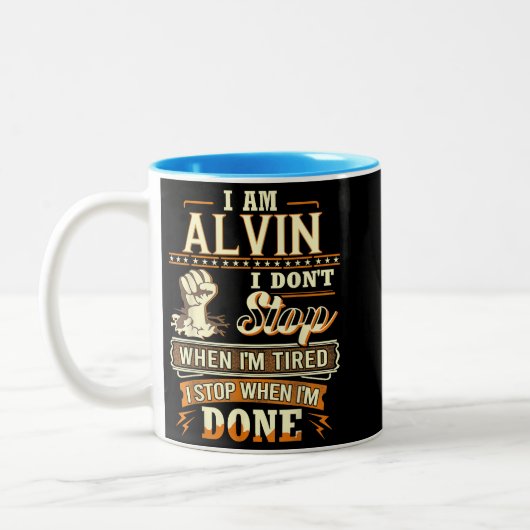I Am Alvin. I Don't Stop When I'm Tired Tweekleurige Koffiemok (Links)