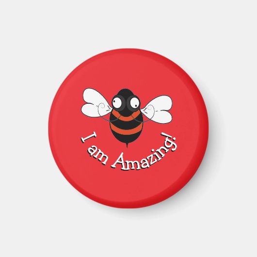 I Am Amazing! Magnet - Red Background (Voorkant)