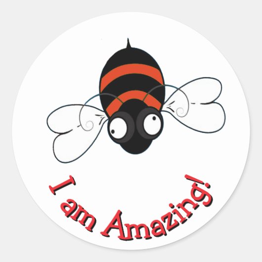 I Am Amazing Round Sticker (Voorkant)
