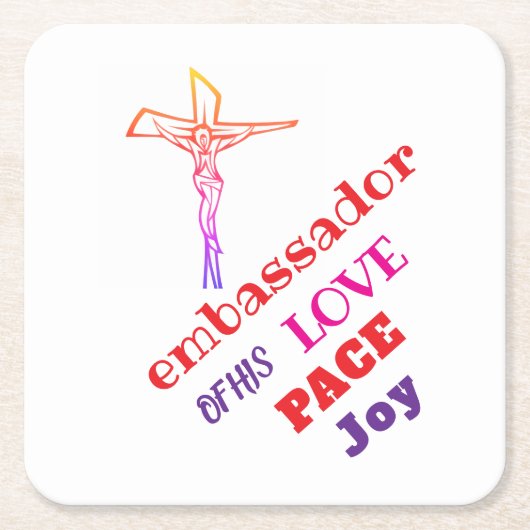 I AM ambassador of his LOVE  Kartonnen Onderzetters (Voorkant)