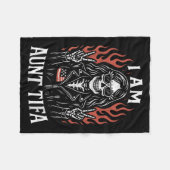 I Am Aunt Tifa Funny Skeleton Biker Aunt Tifa Desi Fleece Deken (Voorkant (Horizontaal))