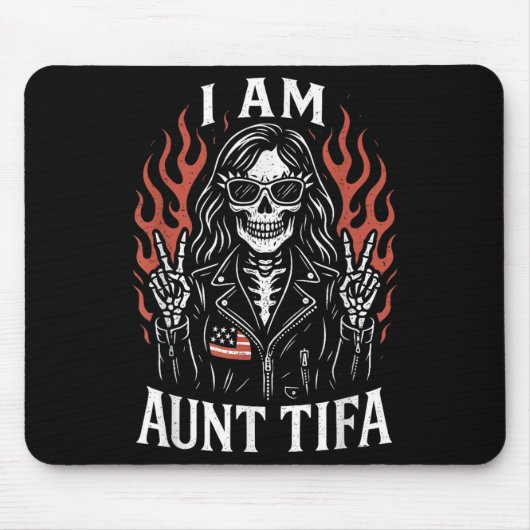 I Am Aunt Tifa Funny Skeleton Biker Aunt Tifa Desi Muismat (Voorkant)