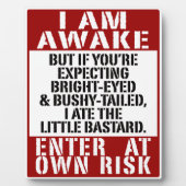 "I AM AWAKE" Plaque met Easel Fotoplaat (Voorkant)