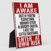 "I AM AWAKE" Plaque met Easel Fotoplaat (Zijkant)