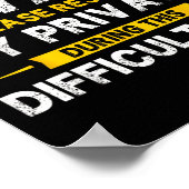 I Am Awake Please Respect My Privacy Funny Sarcast Poster (Hoek)