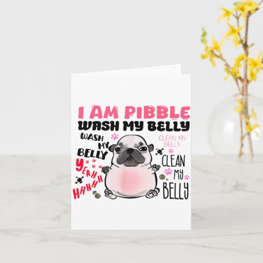 I Am Bble Wash My Belly Bble Meme Funny Dog Brainr Kaart (Gele Bloem)