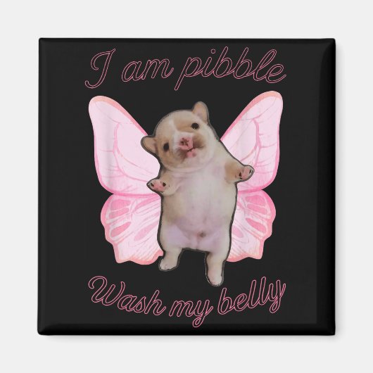 I Am Bble Wash My Belly Bble Meme Funny Dog Brainr Magneet (Voorkant)