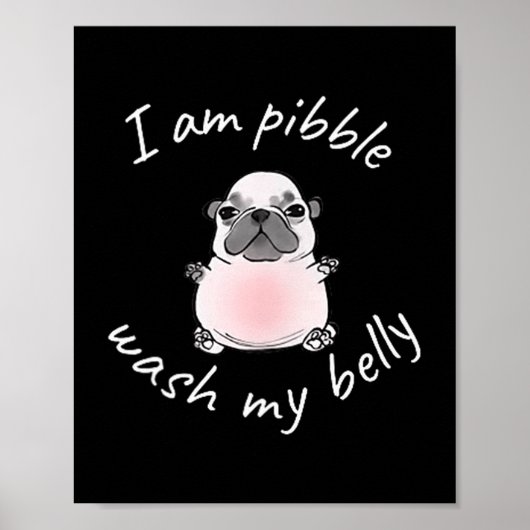 I Am Bble Wash My Belly Bble Meme Funny Dog Brainr Poster (Voorkant)