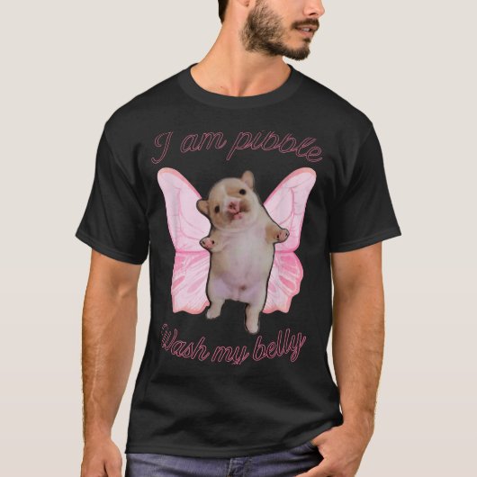 I Am Bble Wash My Belly Bble Meme Funny Dog Brainr T-shirt (Voorkant)