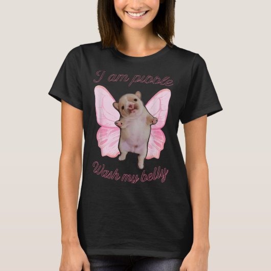 I Am Bble Wash My Belly Bble Meme Funny Dog Brainr T-shirt (Voorkant)