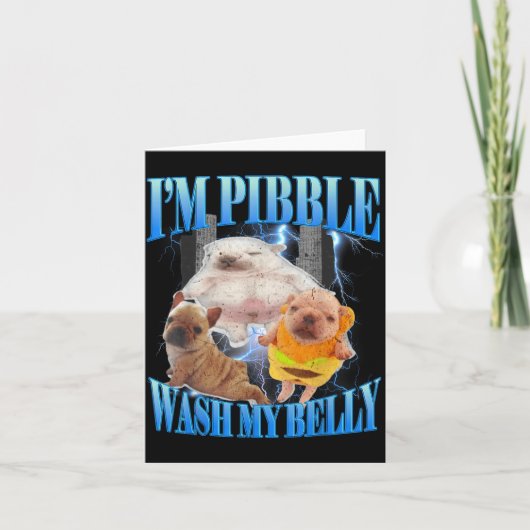 I Am Bble Wash My Belly Funny Dog Clean My Belly M Kaart (Voorkant)