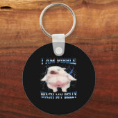 I Am Bble Wash My Belly Funny Dog Clean My Belly M Sleutelhanger (Voorkant)