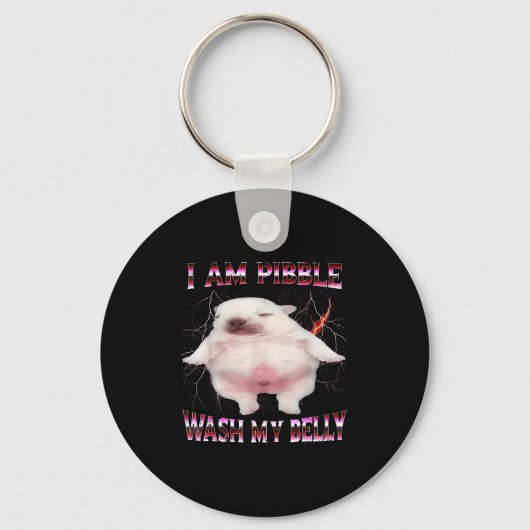 I Am Bble Wash My Belly Funny Dog Meme  Sleutelhanger (Voorkant)