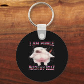 I Am Bble Wash My Belly Funny Dog Meme  Sleutelhanger (Voorkant)