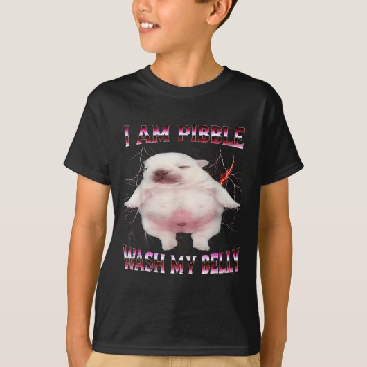 I Am Bble Wash My Belly Funny Dog Meme T-shirt (Voorkant)