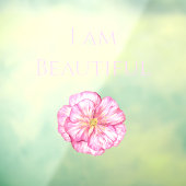 I am Beautiful Floral Pink  Raamsticker (Vel 3)