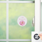I am Beautiful Floral Pink Raamsticker (Huis)