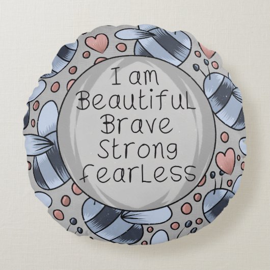 I am beautiful  rond kussen (Voorkant)