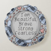 I am beautiful  rond kussen (Achterkant)