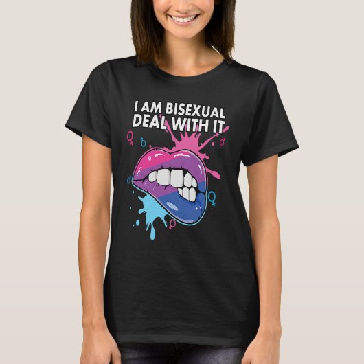 I Am Bisexual Deal With It Bisexual Pride Bisexual T-shirt (Voorkant)