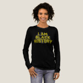 I Am Black Geschiedenis - Black Fist Lange Mouw Tri-Blend Shirt (Voorkant)