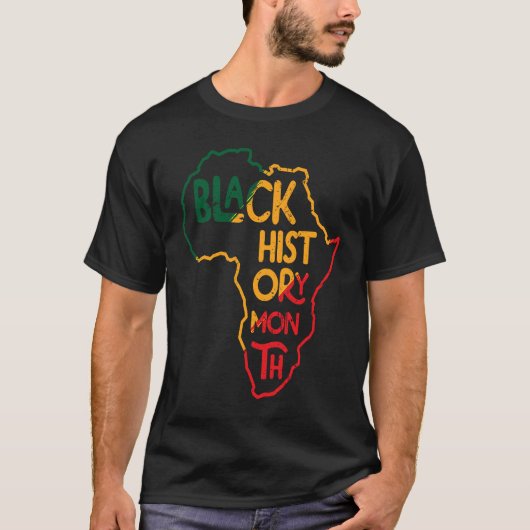 I Am Black History African American Map T-shirt (Voorkant)