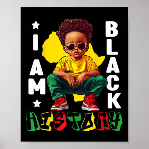 I Am Black History Black King Sungles Kinder peute Poster