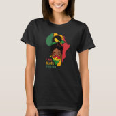 I Am Black History Month Africa Map & Black Queen T-shirt (Voorkant)