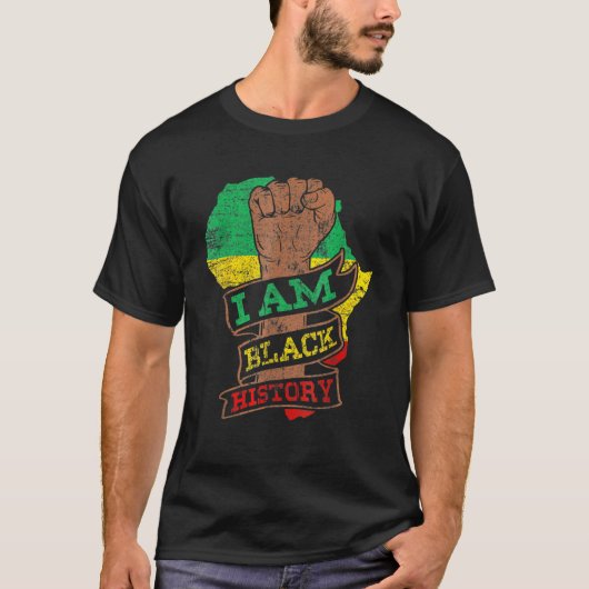 I Am Black History Month African American Black Pr T-shirt (Voorkant)