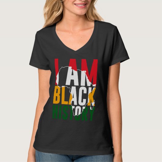 I Am Black History Month African American Pride T-shirt (Voorkant)