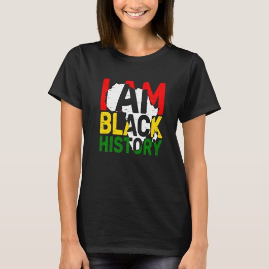 I Am Black History Month American Melanin BLM Afri T-shirt (Voorkant)