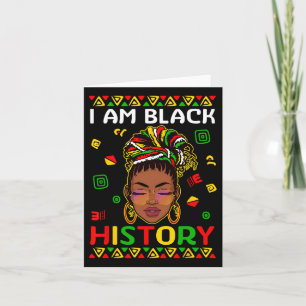 I Am Black History Month Loc'd Girl Black Women CE Kaart