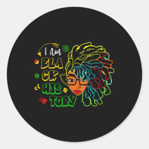 I Am Black History Month Loc'd Girl Black Women CE Ronde Sticker