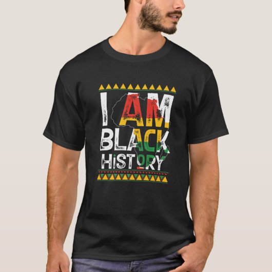 I Am Black History Month Melanin BLM African Amer T-shirt (Voorkant)
