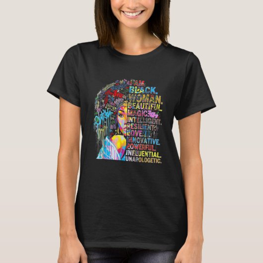I Am Black History Month, Strong African Queen Gir T-shirt (Voorkant)