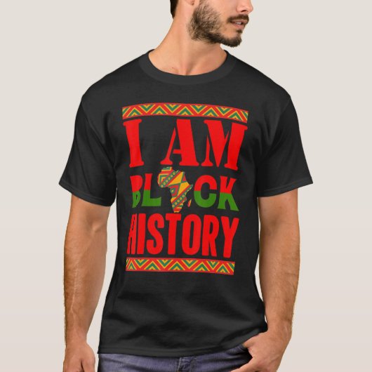 I Am Black History Pride African Celebration Vinta T-shirt (Voorkant)
