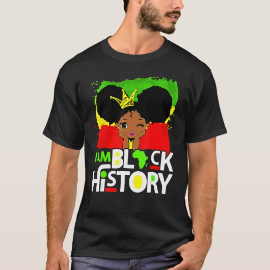 I Am Black History Queen Melanin Afro African Prid T-shirt (Voorkant)