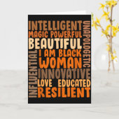 I Am Black Woman Black History African American Gi Kaart (Gele Bloem)