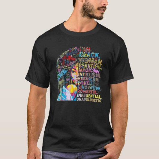 I Am Black Woman Black History Month Educated Blac T-shirt (Voorkant)