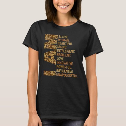 I Am Black Woman Educated Melanin Black History Mo T-shirt (Voorkant)