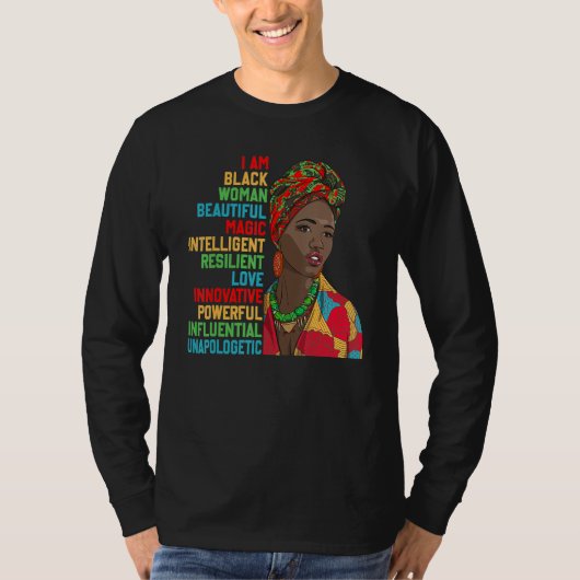 I Am Black Woman Educated Melanin Black History Mo T-shirt (Voorkant)